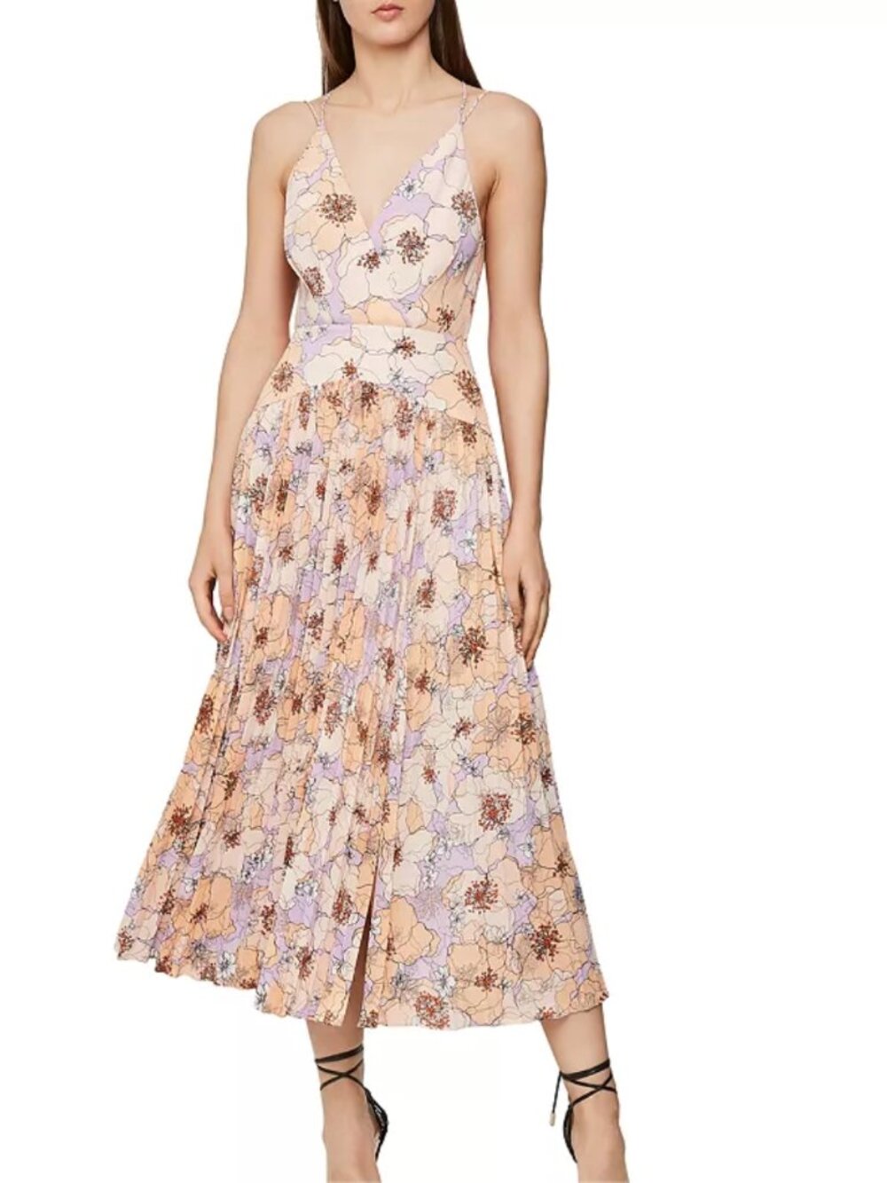 NEW REISS Corinne Pleated Floral Dress Size 4